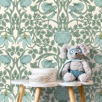Pastel Art Nouveau Wallpaper,Peel and Stick Wallpaper For Home Decoration / Wall Art Wall Decor,Or Tradition Un-paste Wal Mural