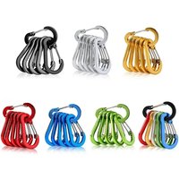 6/12pcs Carabiner Clip Aluminum Alloy Keychain Lock Buckle Snap D-Ring Clip Outdoor Backpack Camping Multi Tool Fishing Hiking