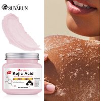 SUYARUN Kojic Acid Exfoliating Body Scrub - Brightening Dark Spot Remover, Natural Skin Smoothing Scrub for Soft Glowing Skin.