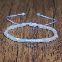 1pcs New Hot-selling Natural Stone Silver Spacer Aquamarine Adjustable Fashion Bracelet