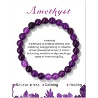 Handmade Natural Gemstone Elastic Bracelet Healing Crystal Round Beads Jewelry Gift Suitable for Both Men and Women