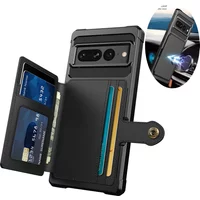 Leather Wallet Cards Solt Magnetic Case for Google Pixel 9 Pro XL 7 8 7A Protective Shockproof Stand Pocket Car Adsorption Cover