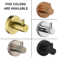 Black Chrome Nickel Rose Gold Stainless Steel Wall Mount Hook Multifunctional Bathroom Clothes Towel Hook Home Accessories