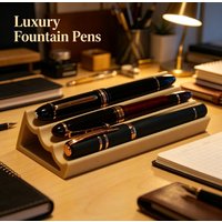 Creative 3D Printed Three Slot Wavy Pen Display Stand Desktop Office Stationery Storage Holder Multiple Colors Available