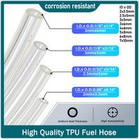 1 - 50M Transparent TPU Fuel Hose Diameter 2mm 3mm 4mm 5mm 6mm 7mm Polyurethane Motorcycle Car Oil Resistant Petrol Pipe Tube