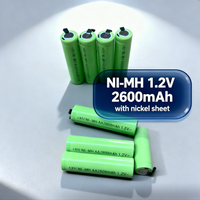 AA Ni-MH Battery 1.2V 2600mAh with Tabs - 2A Fast Charge for Flashlight Solar Light Remote Control