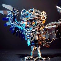 700PCS DIY Steampunk 3D Steampunk Metal Model Mechanical Nocturnal Owl Puzzles Building Block Set Toys Halloween Decor