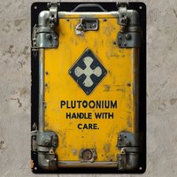 2D Flat Plutonium Chemistry Symbol Metal Sign, Retro Nuclear Theme Tin Poster for Home Office Garage Wall Decor