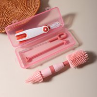 4 in one baby bottle cleaning set portable Silicone Pacifier Brush, Straw Brush,360 Degree Rotating Cleaning Bottle Rinse