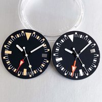 Vintage Black NH34A Watch Dial Face Mod Watch Accessories Fit for NH34 GMT Movement Diver Watch Parts Sterile Dials