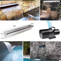 90cm Pool Waterfall Spillway Nozzle Garden Water Curtain Stainless Steel Pond Fountain or Submersible Pump 9000L/H