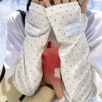 AliExpress NONE Summer Women Polka Dot Sun Protection Arm Sleeves Korean Trendy Ins Loose Arm Covers Cycling Driving Outdoor Sun Sleeves