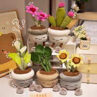 30cm Artificial Flower Plush Toy Cute Green Plants Bloom Cactus Sunflower Rose Soft Dolls Kawaii Home Decoration Xmas Gift