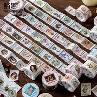 Vintage Post Office Series Washi Tape Retro stamps Coffee Decorative Adhesive Tape DIY Scrapbooking Sticker Label