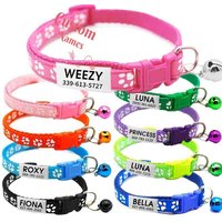 Customizable Colorful Collars for Dogs And Cats Featuring a Paw Print Design, Along with Cat ID Tags - a Fashionable And Secure