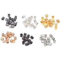 500 Stück Messingrohr-Crimp-Endperlen ColumnCord Cover Tips Ende Platin für DIY Handwerk Schmuckherstellung