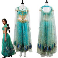 Movie Princess Aladdin role play Molina OMI Scott Green and blue dress adult women Halloween Carnival free delivery broken code