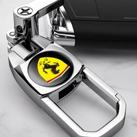 New Metal Car Anti-Lost Keychain 3D Styling Badges Key Ring For Ferrari SF90 Stradale SF90Spider 296 GTB 296 GTS 458 588 488GTB