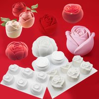 Rose Shape Silicone Cake Mold Mousse Pastry Valentine's Day Party Dessert Decorating Tools Non-Stick Easy Release Baking Molds