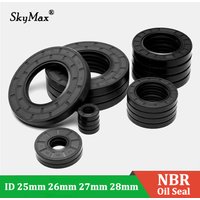 ID 25/26/27/28mm TC NBR Oil Seals THK 4/5/6/7/8/10/12mm Double Lip Skeleton Oil Resistant Nitrile Rubber Rotating Shaft Gasket