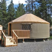 Heavy Duty Canvas Yurt Tent for Glamping Farmhouse Camping Outdoor Windproof Waterproof Round Bell Tent with Stove Jack