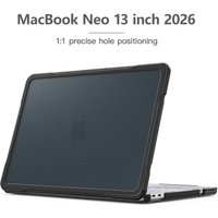 Clear Frosted Laptop Case for Mac Book Neo 13 inch 2026 Model A3404 Multi-Layered Full Body Protection Laptop Cover Shockproof
