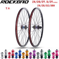 ROCKBAO mountain bike wheelset 24/26/27.5/29 inches MTB Aluminum alloy 4 Bearings Disc Brake 7-12speed Thru Axle Bicycle Wheel
