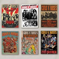 1pc Guns N Roses Rock Poster Wall Art For Study Living Room Decor Unique Home Decoration Picture