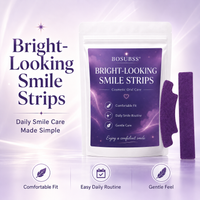 1/5 Pairs of Purple and White Dry Tooth Stickers Focus on Whitening Teeth, Removing Stains and Plaque, and Beautifying Teeth