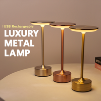 USB charging table lamp LED top touch three color dimming stepless dimming desk lamp simple design waterproof table lamp