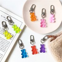 8Pcs Candy Color Gummy Bear Keychain For Women Cute Resin Bear Charms Keyring Fashion Jewelry gifts for women