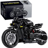 New 500+pcs Super Racing Dark Motorcycle Technical DIY Blocks Motorbike Model MOC Bricks Sets Gifts for Boys Adult Kids Toys 1:8