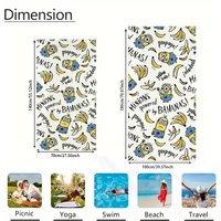 1pc Minions Beach Towel Microfiber Quick Dry Soft Lightweight Unisex for Swimming Camping Surfing Yoga Travel Outdoor