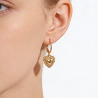 New Gold Color Earrings For Women Multiple Trendy Heart Geometric Drop Statement Earrings Fashion Party Jewelry Gift