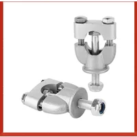 1 Pair 7/8' 22mm Silver Handle Bar Mount Mounting Riser Clamp For ATV Motorcycle