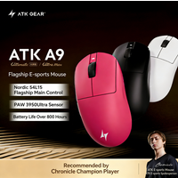 ATK Dragonfly A9 Plus Air Ultimate Wireless Mouse Tri Mode PAW3950Ultra 0.181ms Dual 8K Lightweight Custom Gamer PC Gaming Mouse