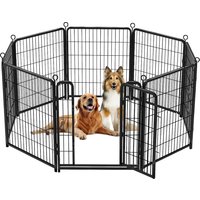 Heavy-Duty 8 Panels Dog Playpen Indoor & Outdoor Pet Exercise Pen with Door Rust-Proof Iron Metal Fence Dog Playpen for Puppies