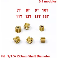 5pcs/lot 0.5 Modulus 7T 8T 9T 10T 11T 12T 13T 16T Teeth Metal Copper Gear For Spindle Gear Fit 1mm 1.5mm 2mm 2.3mm Shaft