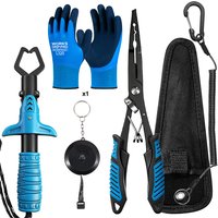 RALERA Complete Fishing Accessory Kit: Waterproof Fishing Gloves, Pliers, Fish Grippers, Sheath & Retractable Keychain