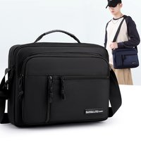 Men's Large Capacity Waterproof Shoulder Bag – Wear-Resistant Crossbody Messenger with Multi-Pockets for Business