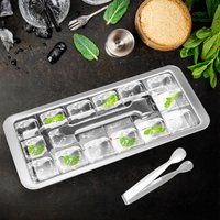 18 Grids Ice Cube Tray Mold Maker with Lever Stainless Steel Ice Cube Mold Square Mold DIY Bar Wine Ice Cube Maker Tools