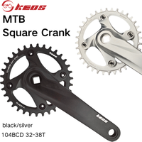 Mechanizm korbowy rowerowy KEOS z kwadratowym otworem 104BCD, wykonany ze stopu aluminium, mechanizm korbowy do rowerów górskich IXF z kwadratowym otworem, 170mm, 32T/34T/36T/38T, 7-12 biegów