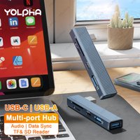 Laptop USB HUB SD TF Card Reader USBC to Micro SD Memory Card OTG Adapter TypeC Audio Jack Earphone Adapter for Macbook Matebook