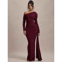 Mozision Skew Collar Long Sleeve Sexy Maxi Dress For Women Gown Fashion Backless Draped Ruched Bodycon Club Long Dress Elegant