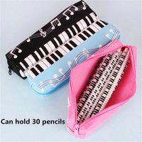 Creative Student Pencil Case Square Single Layer Oxford Cloth Pen Bag for Girls Boy Musical Note Piano Stationery Pouch