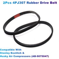 2Pcs/Lot 4PJ307 Rubber Drive Belt Replacement Belt Compatible With Stanley Bostitch & Husky Air Compressors (AB-9075047)