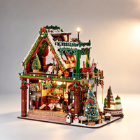 Maison miniature de Noël à assembler soi-même, modèle 3D, décoration festive de vacances, cadeau pour les passionnés de bricolage