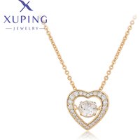 Xuping Jewelry Charm Fashion Stone Heart Romantic Pendant Necklace of Gold Color Women Exquisite Valentine's Day Gift X000876024