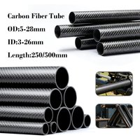 1pcs 250/500mm 3K Carbon Fiber Tube Twill Matte , Length is 500 mm remote control aircraft accessories model aircraft.