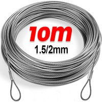10/2M Stainless Steel Wire Ropes Outdoor Canopy Rope Fishing Lifting Wires Cable Clothesline Shade Sail Deck Railing Hardware